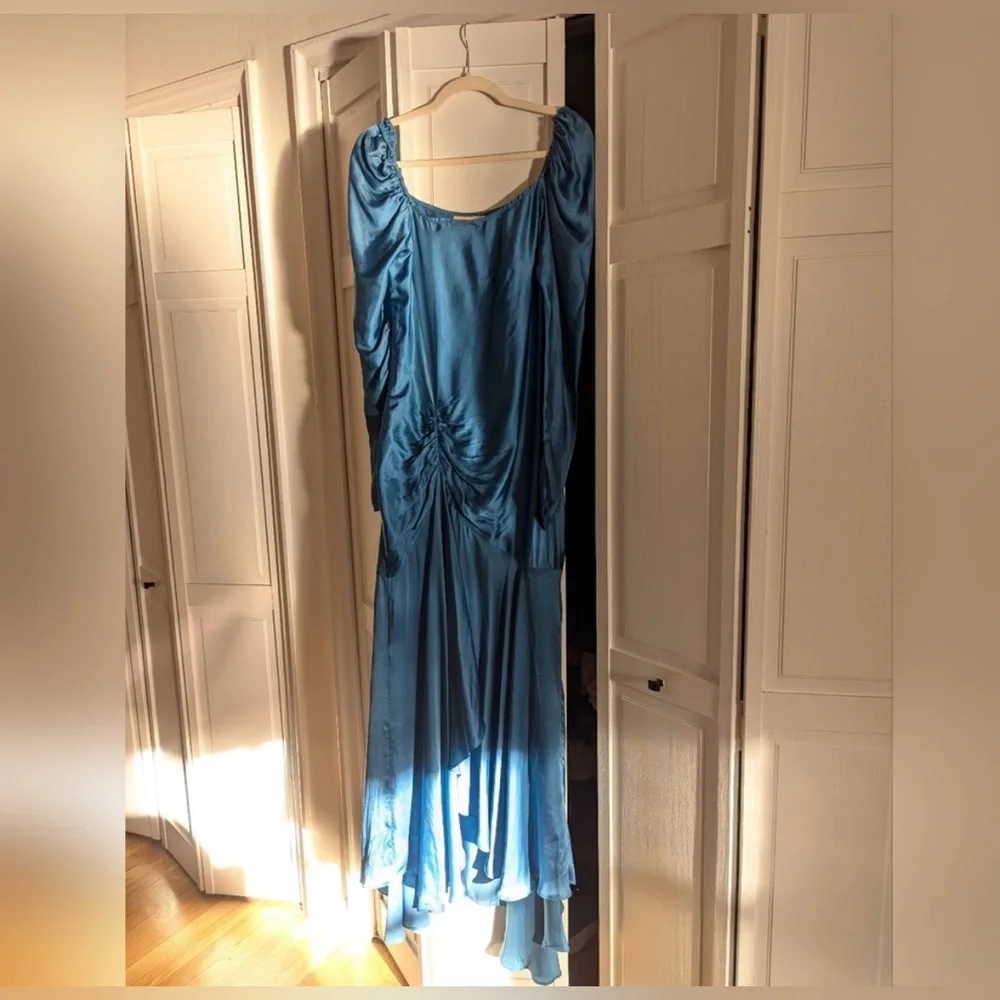 💙ROCOCO SAND Poppy Gown sz XS Dark Turquoise Maxi Long Dress NWT Reg $498💙 - Picture 4 of 12